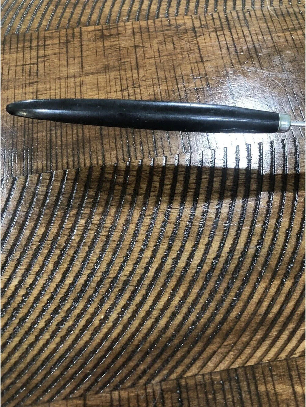 Vintage Androck Slotted Spoon Mid Century Modern Starburst Black Gold Handle USA